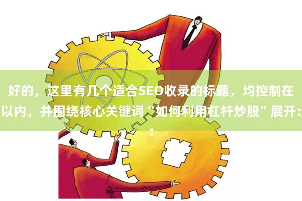 好的，这里有几个适合SEO收录的标题，均控制在以内，并围绕核心关键词“如何利用杠杆炒股”展开：